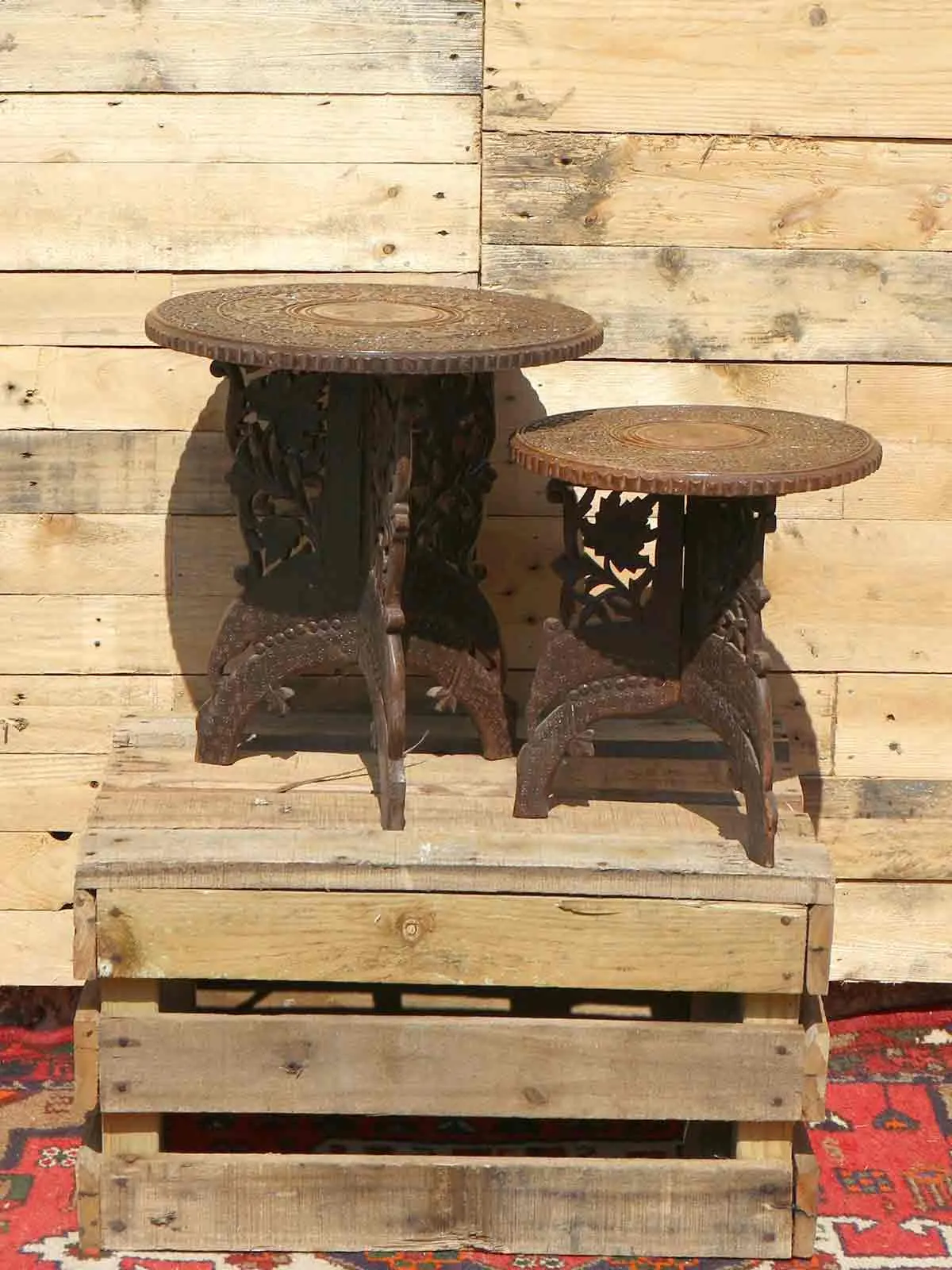 Tables: Carved Wood Side Tables