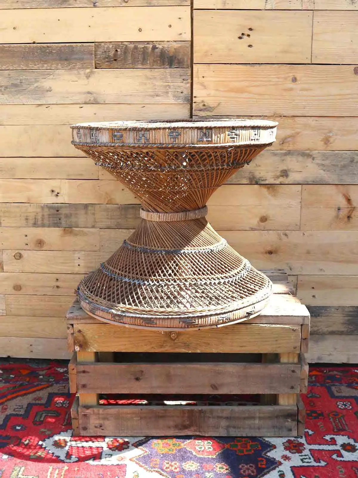Tables: Wicker Peacock Side Table