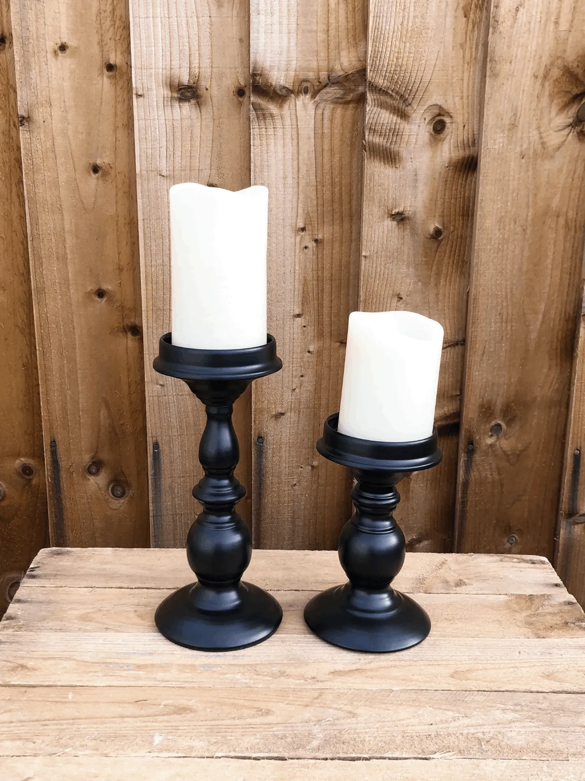 Candlesticks: Black Chunky