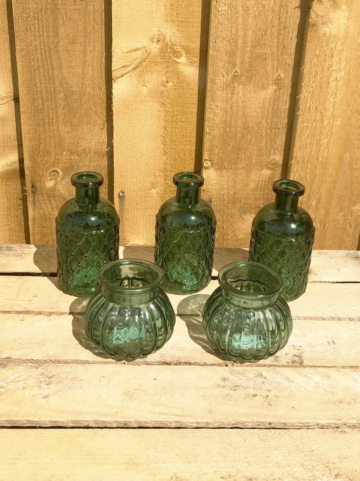 Bud Vases: Dark Green