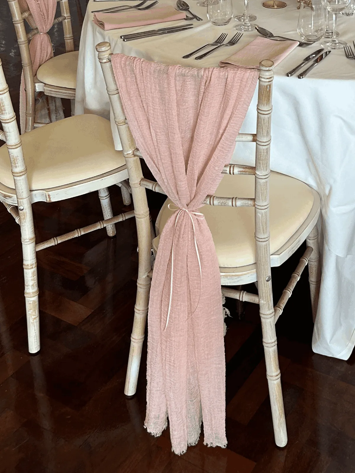 Chair Drapes: Soft Pink