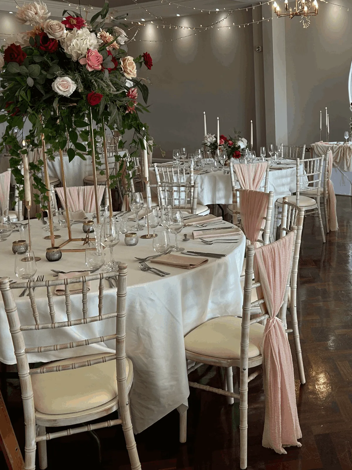Chair Drapes: Soft Pink