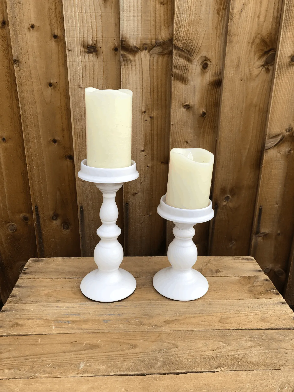 Candlesticks: White Chunky
